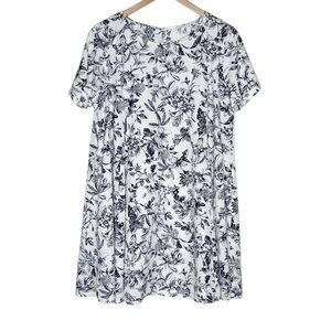 Lush Toile Floral Print Babydoll Swing Dress - Size Large